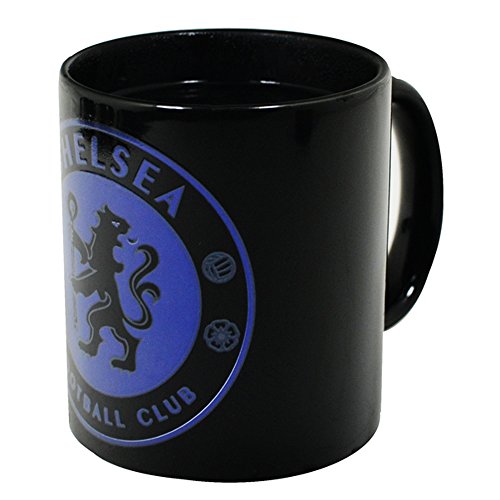 Chelsea FC Official Soccer Crest Heat Changing Mug (One Size) (Black)