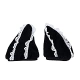 Pawstar Gothic Lolita Kitty Necomimi Fleece and Lace Covers Replacements Sleeves Only - Black with White