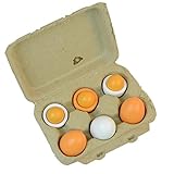 6pcs Wooden Easter Eggs Yolk Pretend Children Play Kitchen Game Food Kids Toy