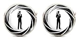 James Bond Classic 007 Logo Glass Domed Cufflinks