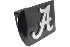 ELEKTROPLATE University of Alabama Crimson Tide Black with Chrome Plated Metal "A" NCAA College Sports Trailer Hitch Cover Fits 2 Inch Auto Car Truck Receiver