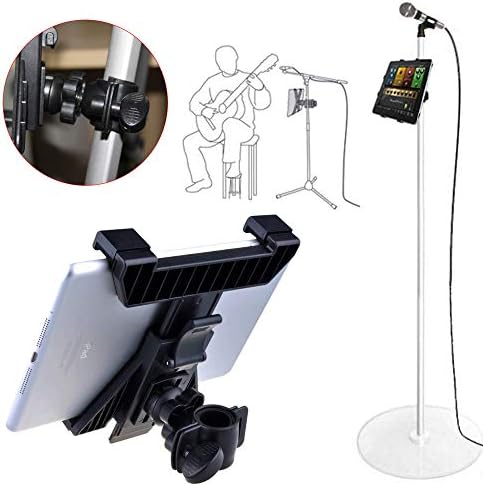 GBI Music Instrument Microphone Stand Universal Mount Holder for iPad Tablet 7"-11" Samsung Galaxy Tab iPad Air Pro Mini G Pad Nexus Kindle Nook