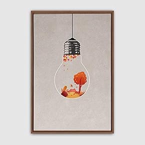 Framed Canvas Wall Art Bottle and Bulb Canvas Prints Home Artwork Decoration for Living Room,Bedroom - 16x24 inches