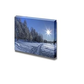 Snow Ski Road on a Frozen Lake and...