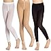 Aaronano Big Girls' Footless Ballet Tights 3-Pair-Pack Size XXL(10-12), Black White Nude