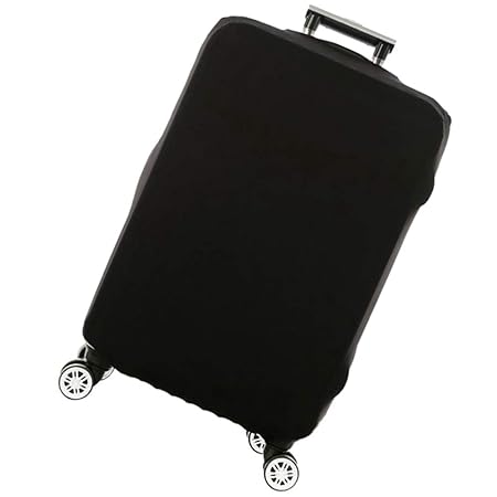 Travel Luggage Cover Stretch Spandex Elastic Waterproof Solid Color Suitcase Cover Dustprof Protector Fits 18-30 Inch (Black, S)
