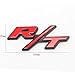Btopars Metal Red R/T RT Black Outlining Badge Emblem Sticker For Dodge Charger Challenger Ram Avenge
