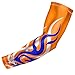 Bucwild Sports Flame Compression Arm Sleeve Youth/Kids & Adult Sizes - Baseball Basketball Football Running - UV/Sun Protection Cooling Base Layer Pain Relief (Orange/Youth Medium)