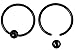Pair of 2 Rings: 16g 1/2 Inch Surgical Steel Black IP Plated Captive Bead Hoop Earrings