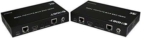 HiAlien 86100KVM HDBaseT HDMI 2.0 USB KVM (Keyboard, Video, Mouse) Extender 328ft/100meters by CAT5e/CAT6/CAT7 cable with Bidirectional Infrared control signal and RS232 control supports 4k 60HZ HDR