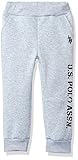 U.S. Polo Assn. Boys' Little Fleece Pull on Pant, Light Heather Gray, 5/6