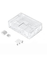 KuGi Raspberry Pi 3 Model B case PC Protective Case with 2x Heatsinks for Raspberry Pi 3 Model B+ ,Raspberry Pi 3 Model B, Pi 2 Model B & Pi Model B+ (Clear)