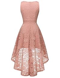 Vestido de encaje floral asimétrico para mujer, vestido de cóctel de fiesta formal, vintage, maxi vestido de dama de honor VV01