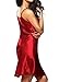 Cabreao Sexy Nightgowns Women's Nightshirts Satin Chemises Red Sleepwear M = US S