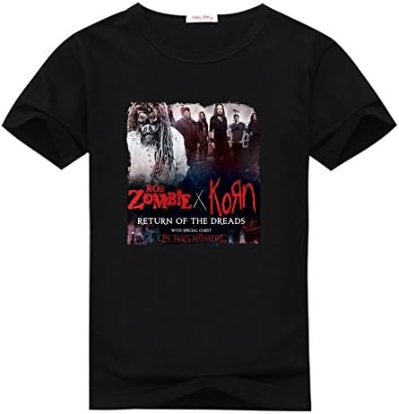 Mens Rob Zombie Korn Return Of The Dreads 2016 Pre-cotton T Shirt By Bokeasy M Black