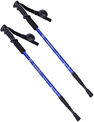 UltraZhyyne(TM) 2x Trekking Walking Hiking Sticks Poles Alpenstock Anti-Shock 52-110cm cane For a hike Stick for Nordic walking telescope Sticks [ Blue ]