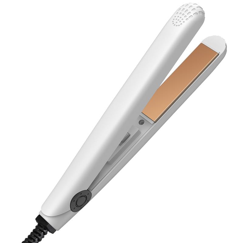 Photo 1 of Mini Curling Iron, 2 in 1 Hair Straightener Tourmaline Ceramic Smart Constant Temperature Beauty Heating Curler Hair Styling Tool for Home or Salon (White)