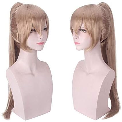 Amazon Co Jp Squzea アズールレーンjean Bartかつらロングヘアーのかつらのアニメキャラクターがポニーテールcosアニメかつら茶色の顔を混ぜ ホーム キッチン