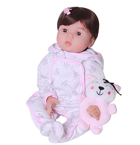 ZIYIUI 24inch 60cm Lebensechte Puppen Reborn Babys Mädchen silikon Junge wie echtes babypuppen Girls Toddler Puppe Augen… – Bild 4