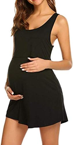 Shybuy Maternity and Nursing Dress, Nursing Nightgown Nightdress Maternity Pregnancy Soft Breastfeeding Dress