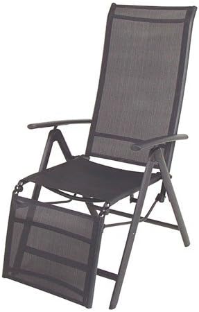 Amazon De Alu Klappsessel Relax Mit Fussteil Verschiedene Farben Anthrazit Schwarz