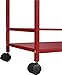 Marshall 2-Shelf Rolling Coffee Table Cart, Red Finish