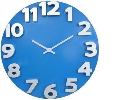 panna RD Plastic 3D Wall Clock (Blue_37 x 37 cm)