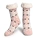 Winter Fuzzy Socks for Women Warm Soft Cozy Fleece-lined Slippers Socks With Grippers