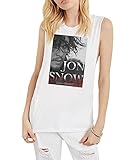 Game of Thrones Jon Snow Juniors White Muscle Tank Top