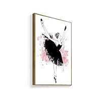 Framed Canvas Home Artwork Decoration Elegant Ballerina Canvas Wall Art for Living Room, Bedroom - 16x24 inches