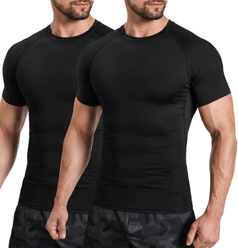Tigersay Men's Compression Shirts, Short Sleeve T-Shirt Athletic… at Amazon