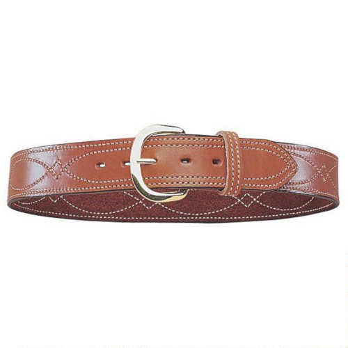 Bianchi B9 Fancy Stitched Belt, 1.75" Width,  Finish, Brass Buckle, SZ36