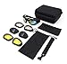 Bernard Bertha Motorcycle Riding Glasses Goggle Kit, Padded Glasses Frame with 4 Lens Kit for Outdoor Activity Sport