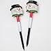 Bits and Pieces - Set of Two (2) 12 Inch Tall Solar Snowman Garden Stakes - Christmas Holiday Yard Light Decoration