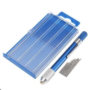 Generic Mini 0.3-1.0Mm Clamping Hand Drill With Keyless Chuck 20Pcs Twist Drill Bits