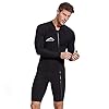 GUARDUU Herren Shorty Neoprenanzüge Sonnenschutz 3mm Neopren Schwimmanzug Schwarz Warmer Surfanzug Zum Schwimmen Tauchen…