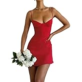 VANCOL Women's Summer A-line Slim Slim Halter Dress Sexy V-Neck Low-Cut Bodycon Backless Dresses