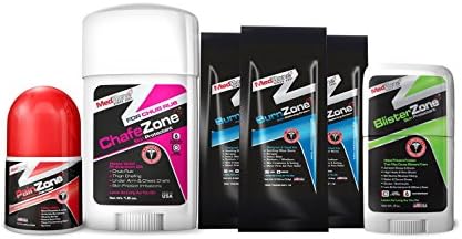 PLUSPAK ChafeZone Anti Chafe Balm Stick, BlisterZone Blister Prevention, PainZone Muscle Relief Roll-On and BurnZone Irritation Relief Cream, by PlusZone
