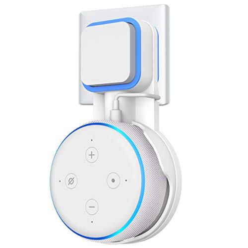 Cozycase Outlet Wall Mount Hanger Holder for Dot 3rd Generation, A Space-Saving Solution for Your Smart Home Speakers,Built-in Cable Management, Plug in Kitchens, Bathroom and Bedroom- White - Thumbnail 7