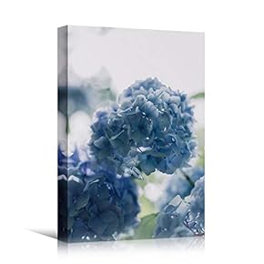 signwin Canvas Wall Art Blue Petals Closeup Bedroom...