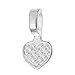 Rockin Beads Brand, 200 Glue on Heart Bails Pendant Hanger Silver Plated 16x8mm
