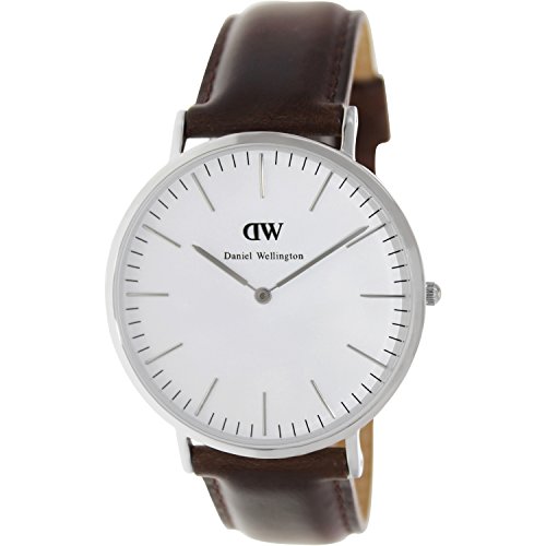 Daniel Wellington Men s 0209DW Bristol Stainless Steel Watch With Brown Leather Band