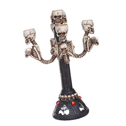 Quirky Resin Skull Candle Holder - Image 3