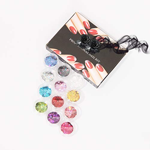 12 Colors Butterfly Shape Nail Flakes Holographic 3D Paillettes Butterfly Glitter Sequins Nail Art Decoration DIY Separate Box
