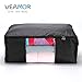 VEAMOR Oversize Beddings Comforter Storage Bags,(14 Color to Choose) Pillow/Blanket Clothes Organizer Storage Containers with Zippers,Breathable and Moistureproof (Black, XXL)