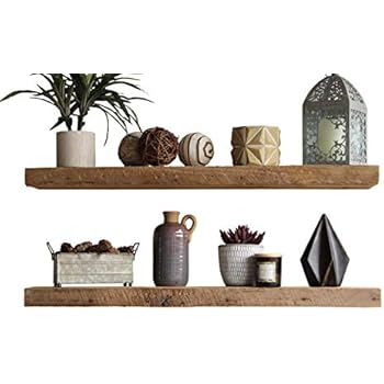 Urban Legacy Floating Shelves Made from Genuine Reclaimed Wood | Trendy, Modern, Barn Wood | Amish Made in Lancaster County, PA (Natural, 36