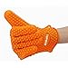 Oven Mitts Silicone Smoker Heat Resistant BBQ Grilling Gloves Safe Handling of Hot Food, Pots and Pans for Cooking Baking Meat Handling Barbecue Potholder-Orange
