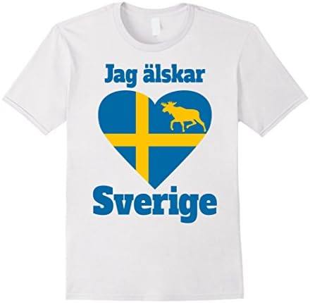 Men's Jag aelskar Sverige I love Sweden T-Shirt 2XL White