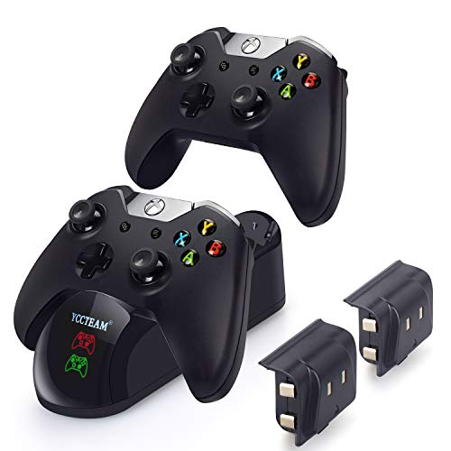Xbox One Controller Charger 2x1200mAh Rechargeable Battery Packs for Xbox One/One S/One X Charging Station Dual Xbox Wireless Charger Dock