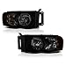 VIPMOTOZ Black Smoke OE-Style Headlight Headlamp Assembly For 2002-2005 Dodge RAM 1500 2500 3500 Pickup Truck, Driver & Passenger Side
